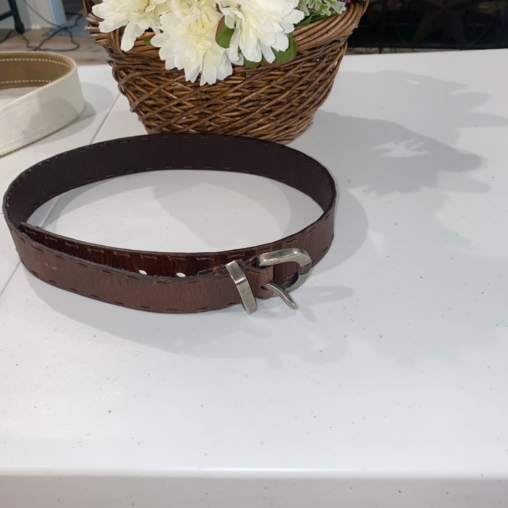 NINE WEST BROWN LEATHER BELT, S